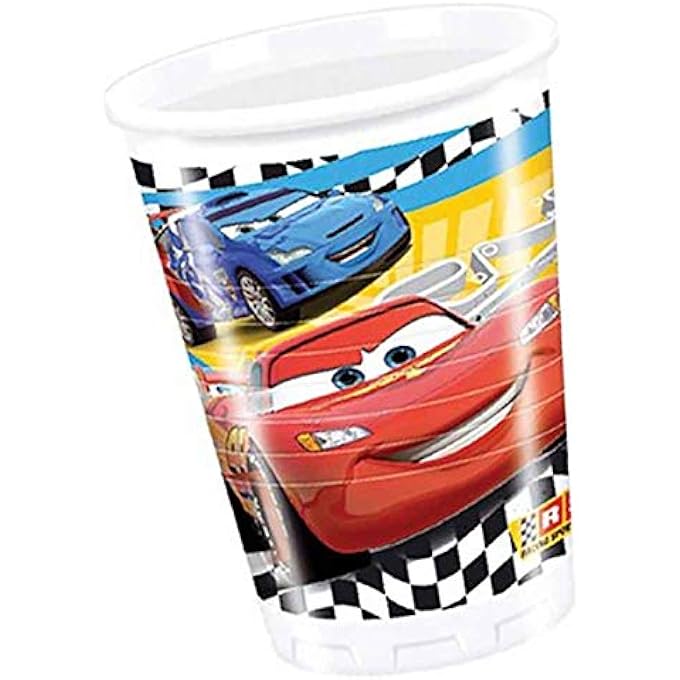 PROCOS DISNEY CARS 3 PLASTIC CUP 8 PIECES, 200 ML CAPACITY
